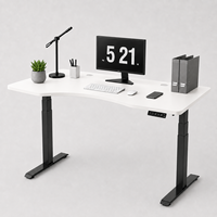 Table de bureau électrique à hauteur réglable intelligente, sur mesure, à 2 pieds et 2 moteurs, pour position assise-debout, idéale pour les coins