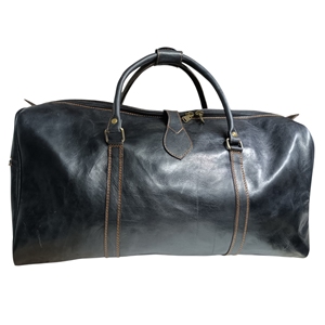 black Premium Moroccan <b>Leather</b> Duffel <b>Bag</b> - Large Handmade Travel Weekender for <b>Men</b> - Vintage Full Grain Gym <b>Bag</b> Custom Logo - Product Image 2