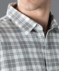 Chemise à carreaux coupe ajustée décontractée pour homme 100% coton col étalement respirant tissage tricoté imprimé teint uni Service OEM disponible - Product Image 4