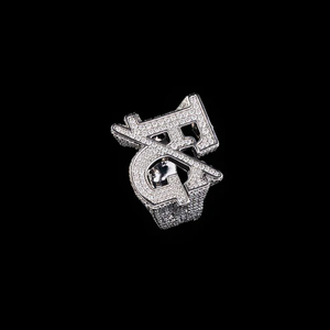 Anillo de Lujo Personalizado con Letra FG, Diamantes Moissanite VVS, Plata de Ley 925, Alto Brillo - Product Image 2