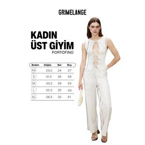 Chemisier ajusté pour femme GRIMELANGE PORTOFINO en mélange de lin avec détail à rayures et nœud sur le devant - Product Image 6