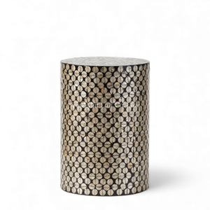 Taburetes Decorativos Hechos a Mano con Incrustaciones de Nácar y Elegante Diseño de Concha para Decoración de Hogar de Lujo en Apartamentos - Product Image 1
