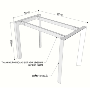 ขาโต๊ะเหล็ก Trian Concept ขนาด 100x60 ซม. ต้องประกอบด้วยการเชื่อม (HCTA001) - Product Image 2