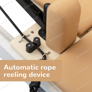 Reformer de <span class=keywords><strong>Pilates</strong></span> en alliage d'aluminium pour la salle de sport à domicile, équipement essentiel pour les cours de yoga et de <span class=keywords><strong>Pilates</strong></span>, matériau durable en bois, acier et PU - Product Image 5