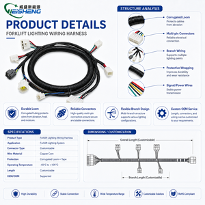 Weisheng IATF16949 untuk Kabel Harness Forklift Full Body Custom 22AWG PVC 8-core 490 Sambungan Instrumen Hidrolik Lampu - Product Image 3