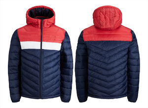 Veste matelassée en toile de polyester OEM en gros personnalisée avec capuche chaude à l'avant, veste matelassée isolée imperméable coupe-vent pour hommes et femmes - Product Image 6