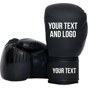 Guantes de Boxeo de Cuero PU Personalizados al por Mayor, Negros, Guantes de Combate de Muay Thai MMA - Product Image 4