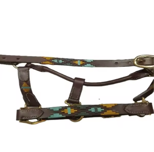 Équipement d'équitation en cuir pour cheval licou style polo - Product Image 1