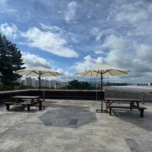 K-Premium Steel Foldable Outdoor Parasol | KOOLA CENTRA 3M (10 Ft) Center Post Umbrella for Gym Hotel & Park Use - Product Image 2