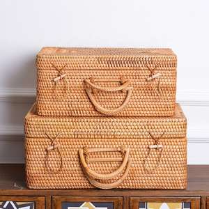 Valise en rotin de luxe de designer, tissée rustique, en gros, valises naturelles tressées à la main - Product Image 3