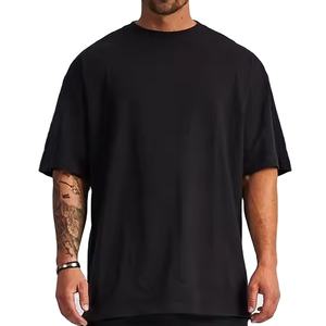 เสื้อยืดทรงบ็อกซ์ฟิต โอเวอร์ไซส์ ผ้าแคนวาส ระบายอากาศได้ดี เป็นมิตรกับสิ่งแวดล้อม สไตล์สตรีทแวร์ เรียบง่าย สำหรับผู้ชาย ทรงบ็อกซ์ ไหล่ตก - Product Image 1