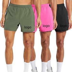 Lot de 3 shorts d'entraînement d'été décontractés pour hommes, pantalons courts d'entraînement athlétique en maille légère avec poches - Product Image 1