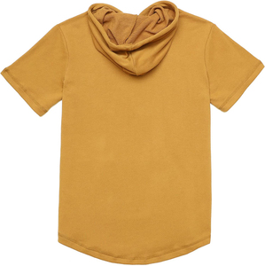 Sweat à capuche en coton personnalisé pour hommes, pull en polaire de couleur unie, sweat à capuche à manches courtes pour hommes - Product Image 5