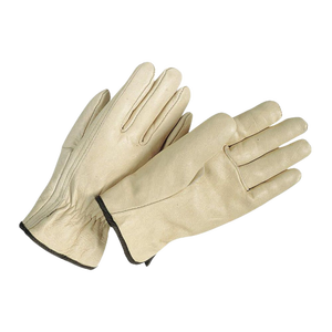 Patch de gant de conduite en cuir véritable grain de vache en peau de mouton beige taille XL antistatique anti-impact anti-coupure pour l'industrie alimentaire - Product Image 1