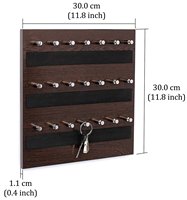 BLUEWUD Skywood bois d'ingénierie décor mural porte-clés cintre avec 21 crochets pour salon meubles de maison pour 21 clés
