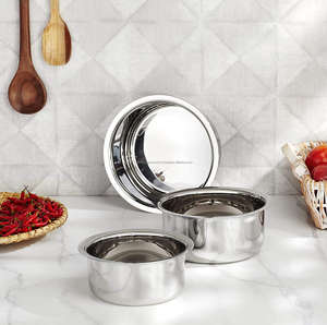 Juego de Ollas Clásicas de Acero Inoxidable Ecológicas de 3 Piezas, Aptas para Gas e Inducción, con Tapa (Tamaños 2L, 2.5L, 3L) - Product Image 5