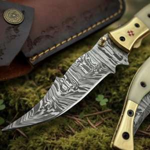 Hot Selling Premium Custom Handmade Damascus Steel Folding <b>Knife</b> Top Selling <b>EDC</b> <b>Pocket</b> <b>Utility</b> <b>Knife</b> Personalized Logo OEM - Product Image 5