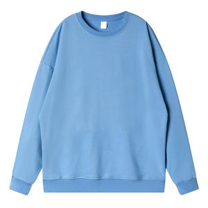 Pull couleur bleu foncé surdimensionné poids lourd unisexe plaine Sweat Shirt Sport de plein air Streetwear garçon fille DDP expédition - Product Image 2