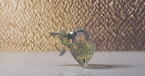 Cadenas en forme de coeur de porte en laiton gravé de fleurs, durable et étanche avec 2 clés, finition verte - Product Image 4