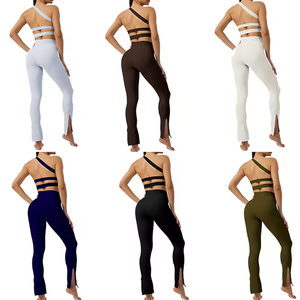 Conjunto de Yoga de entrenamiento personalizado para mujer, mallas de gimnasio sin costuras y Sujetador deportivo, patrón sólido, ropa de Yoga de talla grande para Fitness - Product Image 3