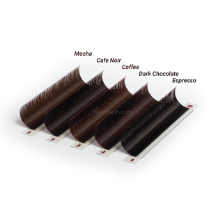 CharmLash extensiones de pestañas marrones chocolate bandejas de extensión de pestañas marrones bandeja de embalaje personalizada única de larga duración densa - Product Image 1