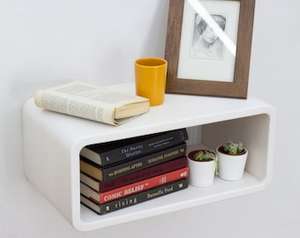 Table de chevet flottante en bois moderne écologique fait à la main avec 2 tiroirs pour chambre salon et bureau à domicile - Product Image 3