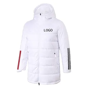 Grosir kaus sepak bola pria ritsleting putih baju olahraga kaus sepak bola Portugis mantel hangat seragam sepak bola musim dingin