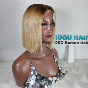 Perruque Bob Perruque de Fermeture Cheveux Bruts Vietnamiens Os Droite Ombre Gris Couleur Cheveux Humains Dentelle Transparente - Product Image 4