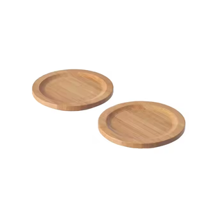 Posavasos más vendido con posavasos hecho a mano de forma redonda de madera maciza por Crescent Crafts - Product Image 1