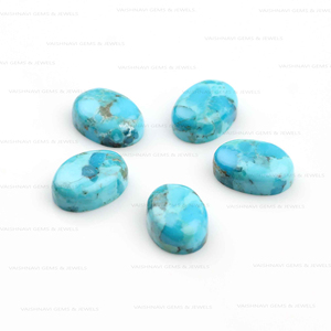 Calidad Premium 10x14mm Natural Mohave cuarzo azul corte ovalado alto pulido calibrado cabujón joyería suelta proveedor - Product Image 4