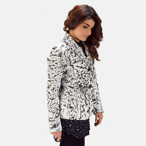 Women Sheep Skin Leather Jacket Bold Silhouette Lines Soft Lining Practical Zipper <b>Quilted</b> Eco-Friendly Woven Winter - Product Image 2