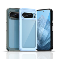 Nouvelles coques de protection colorées en acrylique transparent souple avec boutons en TPU pour Google Pixel 9 Pro XL 8 7 6 Pure Color