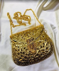 Bolso de Mano de Metal y Piedras Preciosas para Mujer, Elegante, para Fiestas, Bodas y Eventos, Proveedores Mayoristas de India - Product Image 3