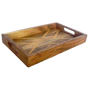 Plateau de service rectangulaire en bois au design moderne pour la maison, l'hôtel, le café - Ensemble décoratif multi-pièces - Product Image 3