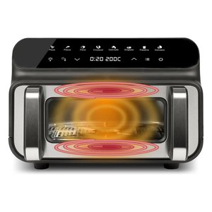 Freidora de Aire Eléctrica FRIGGISANO G10181 de 2000W (8 en 1) con Capacidad de 10 Litros, Acero Inoxidable, Control Táctil, Color Negro y Plateado, Estilo Barbacoa - Product Image 3