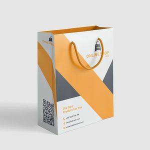 ถุงช้อปปิ้งพิมพ์ลายบรรจุภัณฑ์สีน้ำตาลขาวของขวัญงานฝีมือสุดหรูที่กำหนดเอง - Product Image 1