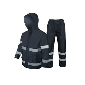 Tela Oxford 300D con revestimiento de PU, conjunto de chubasquero reflectante impermeable de alta visibilidad, ropa de trabajo reflectante, varios colores - Product Image 3