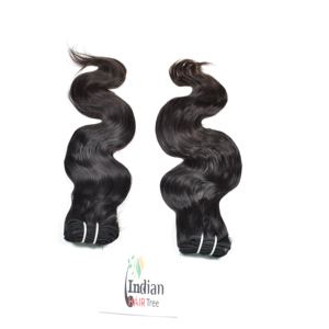 Donneur unique non traité Remy Super Wave Bundles Noir Naturel Machine Double Trame Corps Vague Temple Indien Extensions de Cheveux Humains - Product Image 5