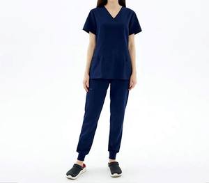 Alta calidad de moda sólido Unisex fácil cuidado uniformes Scrub traje enfermera Hospital Scrubs uniformes conjuntos - Product Image 1