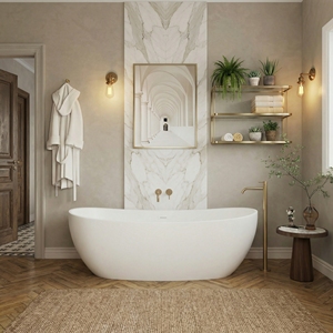 Bañera Rectangular Independiente Salvere FW-8814-65, Moderna, Fácil de Instalar, de Acrílico, para Apartamento - Product Image 5