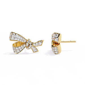 Pendientes geométricos de oro de 14 quilates con diamante cultivado en laboratorio (oro rosa, blanco y amarillo) - Product Image 2