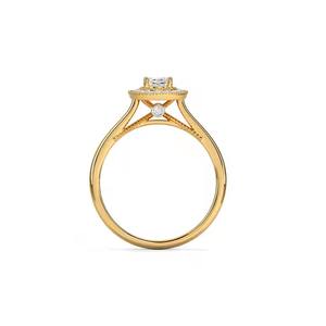 Clásico Oval Lab Grown Diamond Solitaire Halo Set 14K Oro sólido Anillo fino romántico para fiestas de aniversario de compromiso de las mujeres - Product Image 6