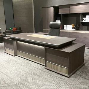 Modern Luxury L Shaped Executive Office <b>Desk</b> Modular Extendable Boss Table <b>Large</b> Wooden Computer <b>Desk</b> Workstation - Product Image 3