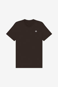 Camiseta de Cuello Redondo para Hombre con Logotipo de Marca Personalizado al por Mayor, Color Café, Algodón de Punto Sencillo, Manga Corta, Ropa de Moda - Product Image 4
