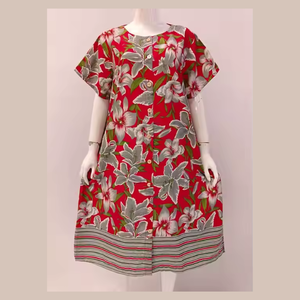 เดรสฤดูร้อนสำหรับทุกวันชุดกระโปรงยาวถึงเข่าแบบมีกระดุมด้านหน้าสวมใส่สบาย - Product Image 2