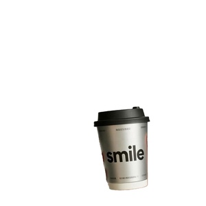 Vasos de Papel Biodegradables de 8/10/12/14/16 oz con Estampado Dorado, Vasos Desechables de Lujo para Café con Logotipo en Lámina Dorada - Product Image 1