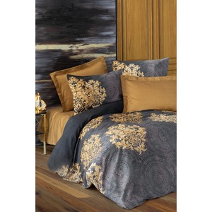 Jadira Beige Luxury Double Satin Duvet Cover <b>Set</b> 4-Piece Cotton King Queen Sizes Floral for Home Bedding <b>Comforter</b> Wedding - Product Image 1