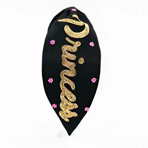 Magnifique accessoires pour cheveux en tissu de créateur Bandeau brodé entièrement perlé fait à la main pour femmes Prix de gros pour enfants - Product Image 1