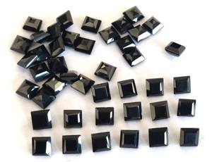 Natural Black Spinel Square 12mm Cut Faceted - Loose Black Spinel Loose Gemstone Top Quality - Product Image 2