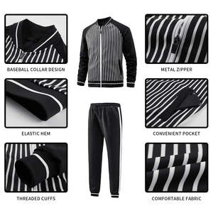 Conjunto Deportivo de Dos Piezas de Felpa Gruesa Transpirable Unisex, Sudadera con Capucha y Cremallera Completa, Pantalones de Campana, Chándal 100% Algodón para Correr - Product Image 5